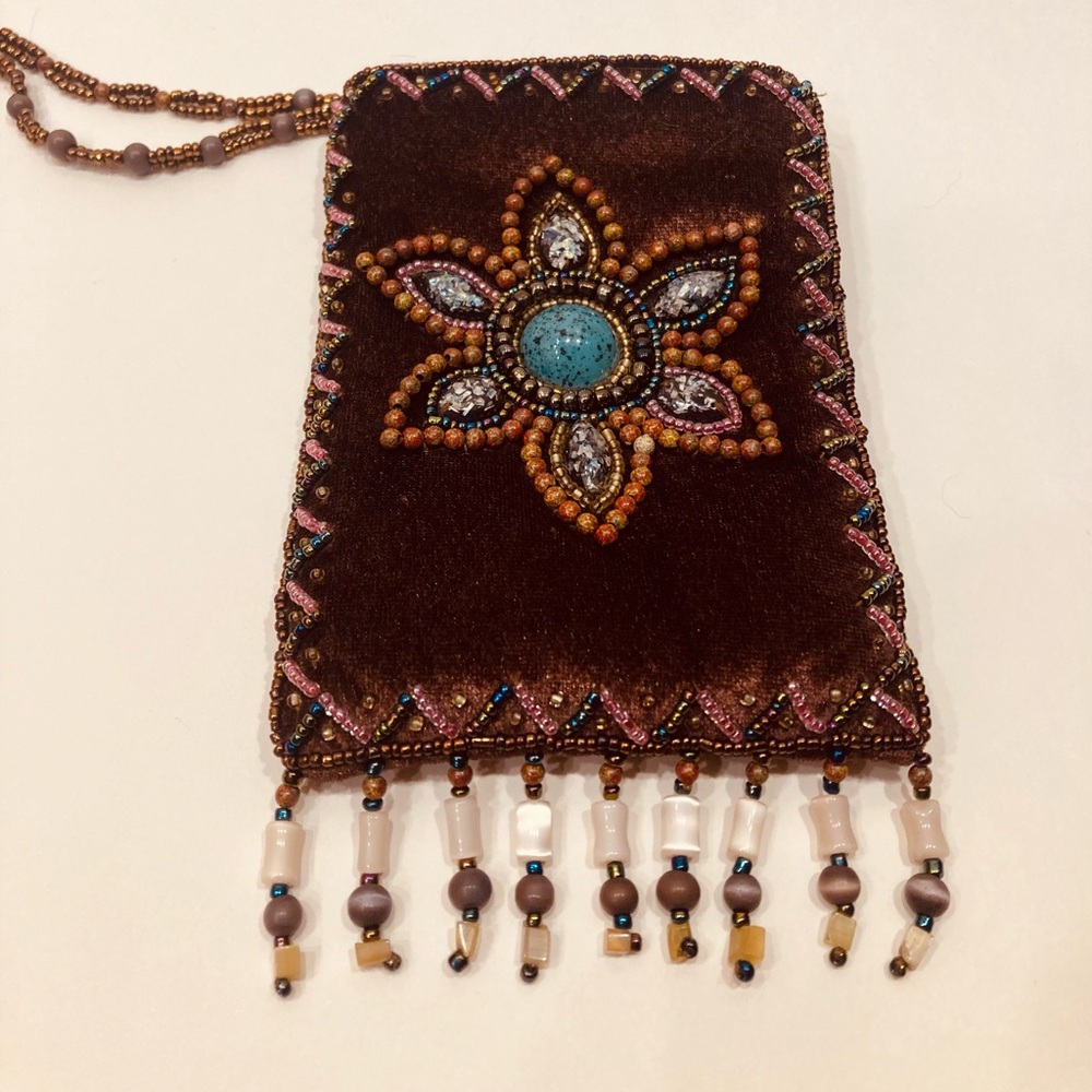 Brown Velvet Boho Bag